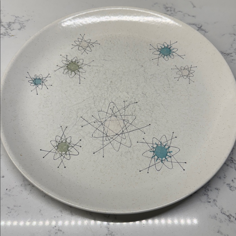 Vintage l 60s Grant Crest Tempo Mid-Century MCM Starburst Atomic plate